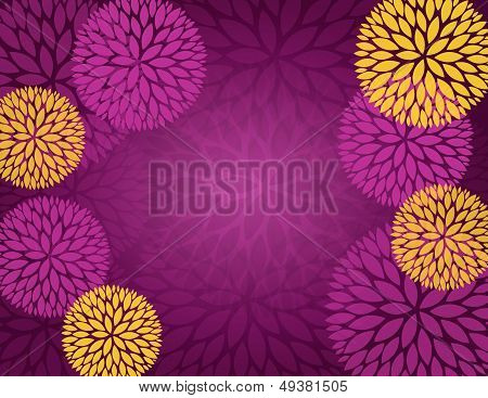 Purple Gold Abstract Flower Background