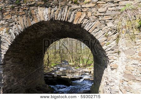 baroque bridge in Vlci Dul near Zasmuky, Czech Republic