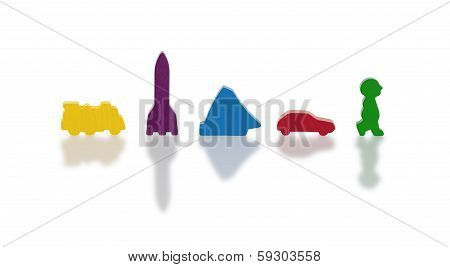 Small Wooden Toys Isolated