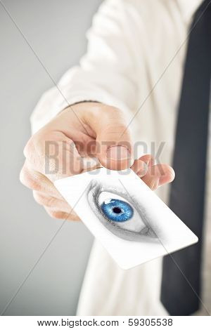 Opthalmologist Giving His Visiting Card