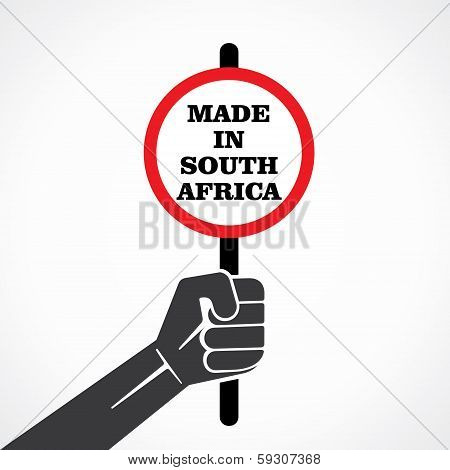 made in south africa banner hold in hand stock vector