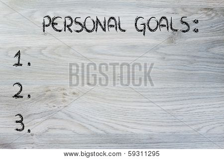 Empty List Of Personal Resolutions And Self Improvement Goals