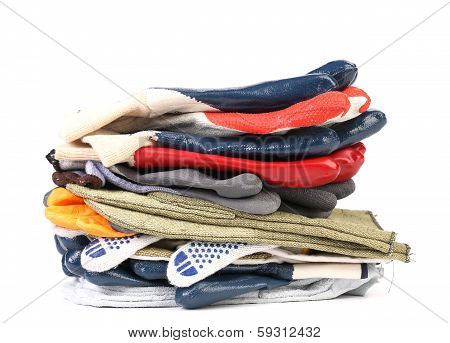 Stack of rubber gloves.