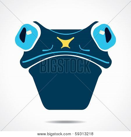 creative frog  face stock vector
