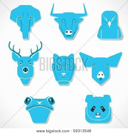 creative face of animals stock vector