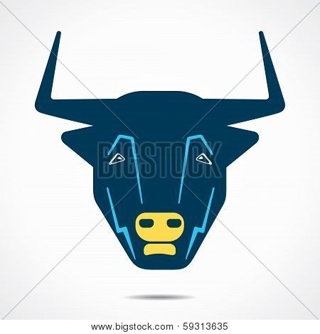 abstract bull face stock vector