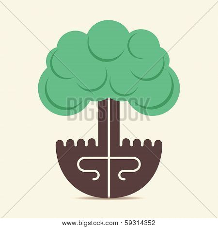 creative tree design by using of hand stock vector