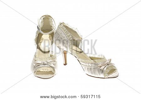 White wedding shoes