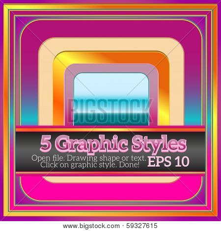 Set Of Beautiful Colorful Graphic Styles For Design.