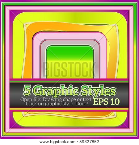 Set Of Funny Warm Yellow Graphic Styles For Design.
