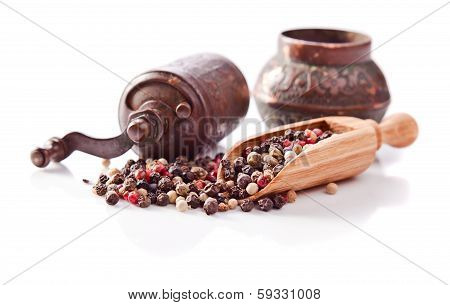 Peppercorns Isolated On White