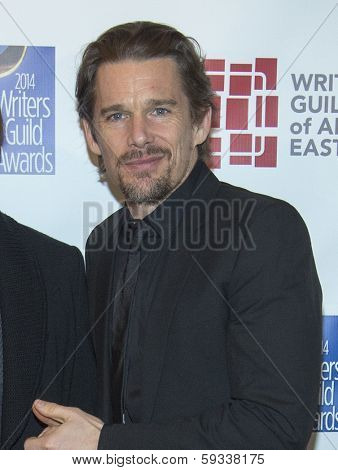 NEW YORK-FEB 1: Actor Ethan Hawke attends the 66th Annual Writers Guild Awards Ceremony at the Edison Ballroom on February 1, 2014 in New York City.