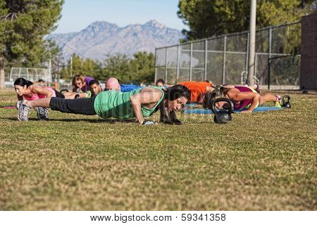 Push Ups Training Outdoors
