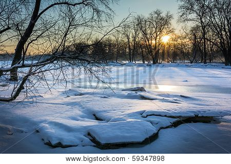Frozen River Sunrise
