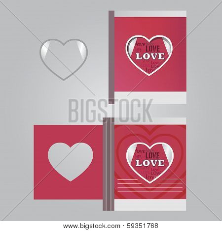 Template ?ards with a heart and the words of love