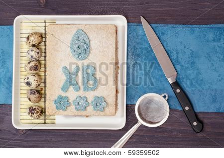 Pie Decorated Traditional Russian Easter Symbol