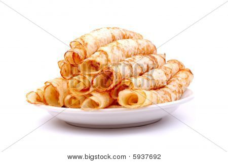 신선한 사과와 디저트 크레페