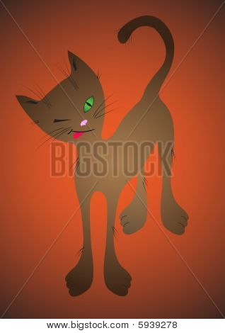 Коричневый кошка