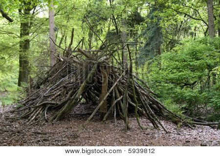 Primitive skur i træ