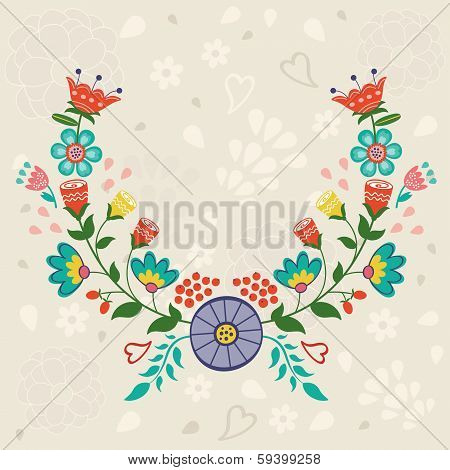 Card with floral wreath