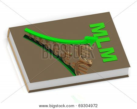 Thick Book In Golden Cover With Inscription Mlm