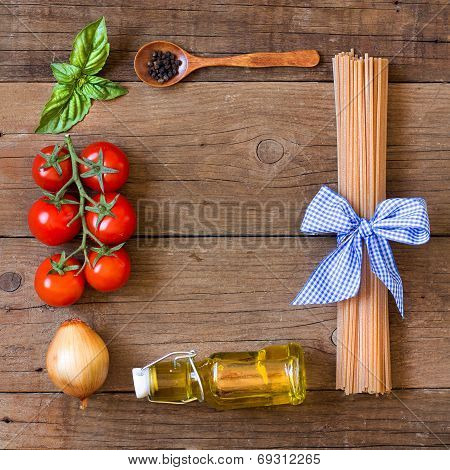 Ingridients For Pasta With Tomato Sauce