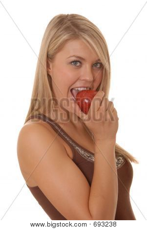 schöne Mädchen und apple