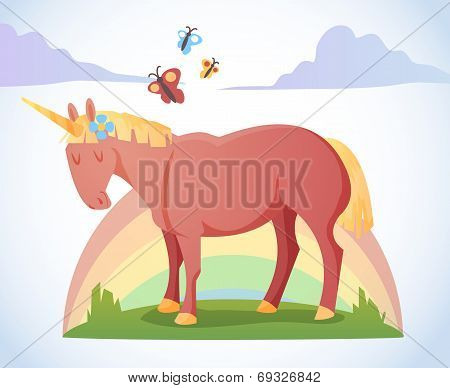 Cartoon magic unicorn