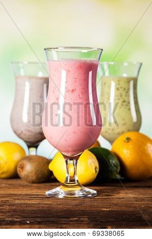 Healthy Diet, Protein Shakes And Fruits