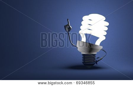 Spiral Light Bulb Character In Moment Of Insight