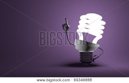 Spiral Light Bulb Character In Moment Of Insight