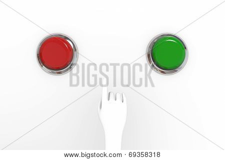 hand and buttons