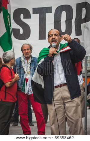 People Protesting Against Gaza Strip Bombing In Milan, Italy