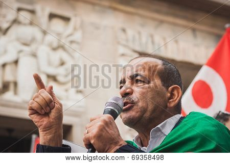 People Protesting Against Gaza Strip Bombing In Milan, Italy