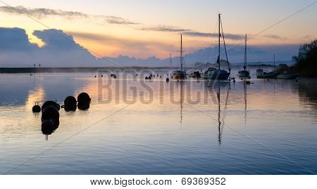 Sunrise At Christchurch In Dorset