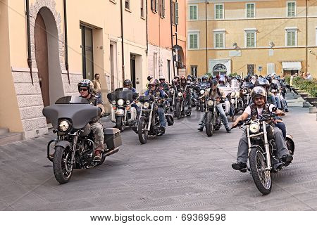 Bikers Riding Harley Davidson