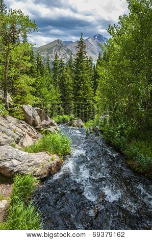 Glacier Creek With Flattop Mountain