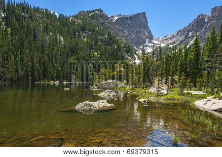 Dream Lake With Hallett Peak And Flattop Mountain