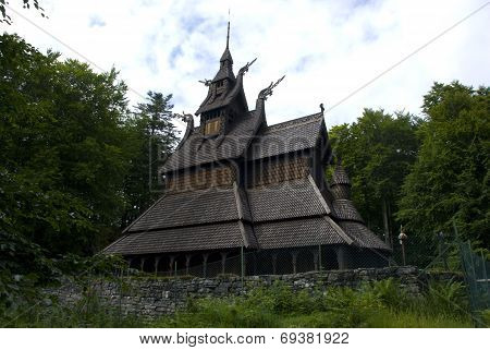 norwegian stave church fantoft near bergen