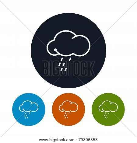 Icon cloud  with the rain ,   vector illustration