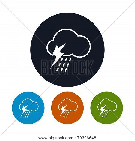 Icon cloud with thunderstorm ,   vector illustration