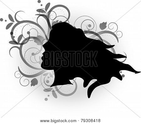 Silhouette Of Woman Head