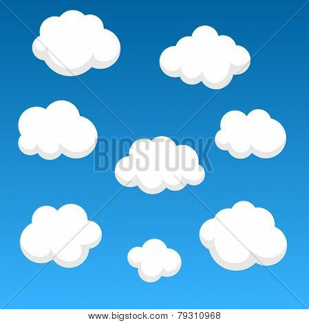Flat clouds on blue sky