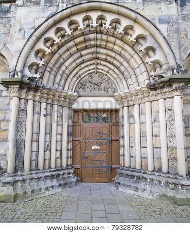 The Historic Door In Hameln City, Germany