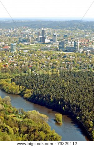 Vilnius City Capital Of Lithuania Aerial View