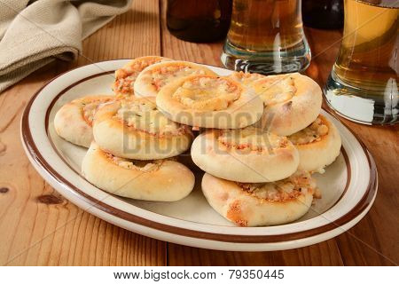 Mini Pizzas And Beer