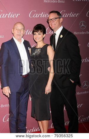 LOS ANGELES - JAN 3:  Patrick Stewart, Carla Gugino, Matthew Lillard at the Palm Springs Film Festival Gala at a Convention Center on January 3, 2014 in Palm Springs, CA