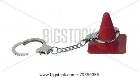 Traffic Cone And Handcuffs