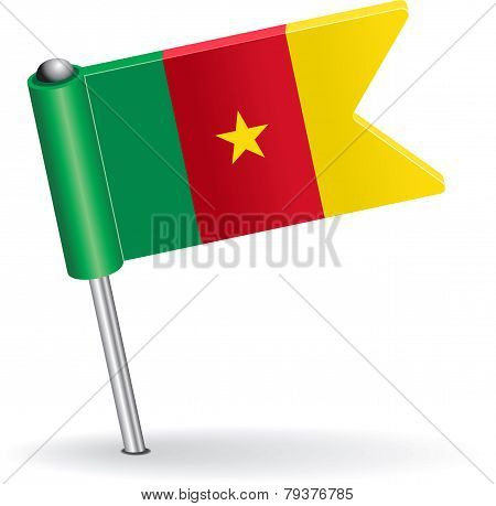 Cameroon pin icon flag. Vector illustration