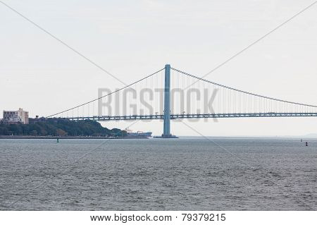 Verrazano Bridge Over Grey Water